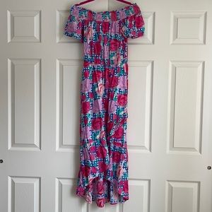 Gingham & Roses Vineyard Vines Kentucky Derby Off the Shoulder Dress